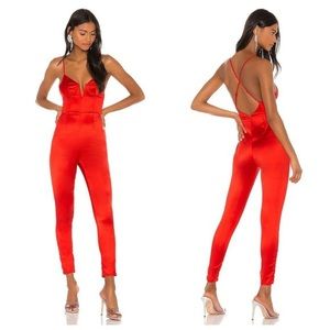 superdown LHIEA BUSTIER CATSUIT IN RED